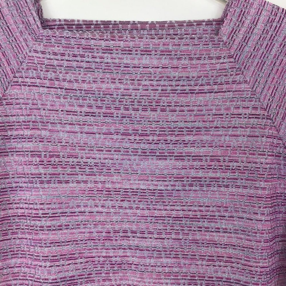 Hand Made Vintage Polyester shirt M polyester lavender purple 70s metallic fairy - Picture 2 of 3